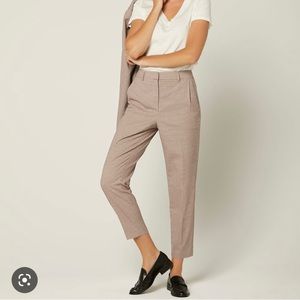 RW&Co High-Waist Tapered Leg Pink Houndstooth Pant